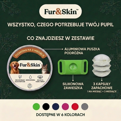 FurAndSkin™ Zawieszka dla psów przeciw pchłom i kleszczom na 3 miesiące – CedraGuard™ Naturalny Kompleks Olejków Eterycznych