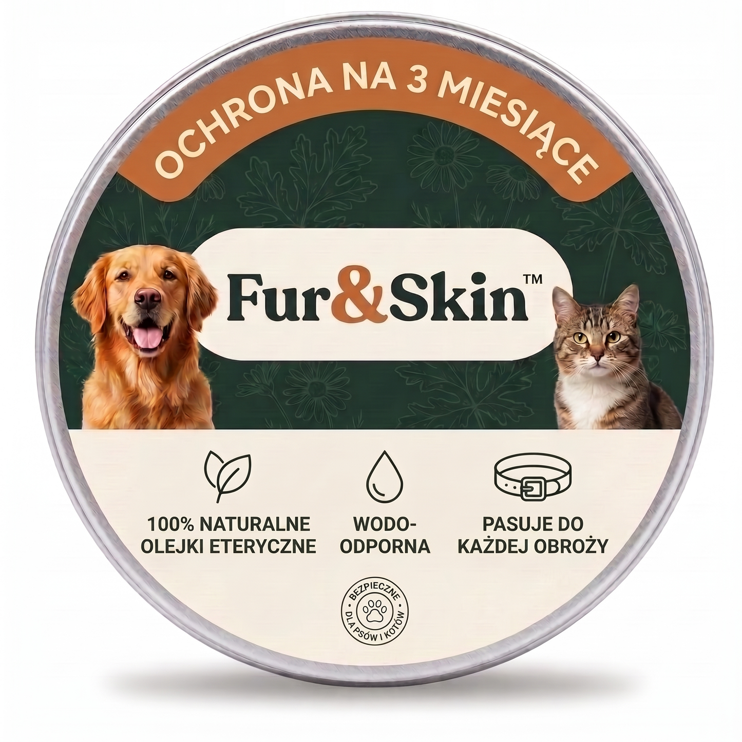 FurAndSkin™ Zawieszka dla psów przeciw pchłom i kleszczom na 3 miesiące – CedraGuard™ Naturalny Kompleks Olejków Eterycznych